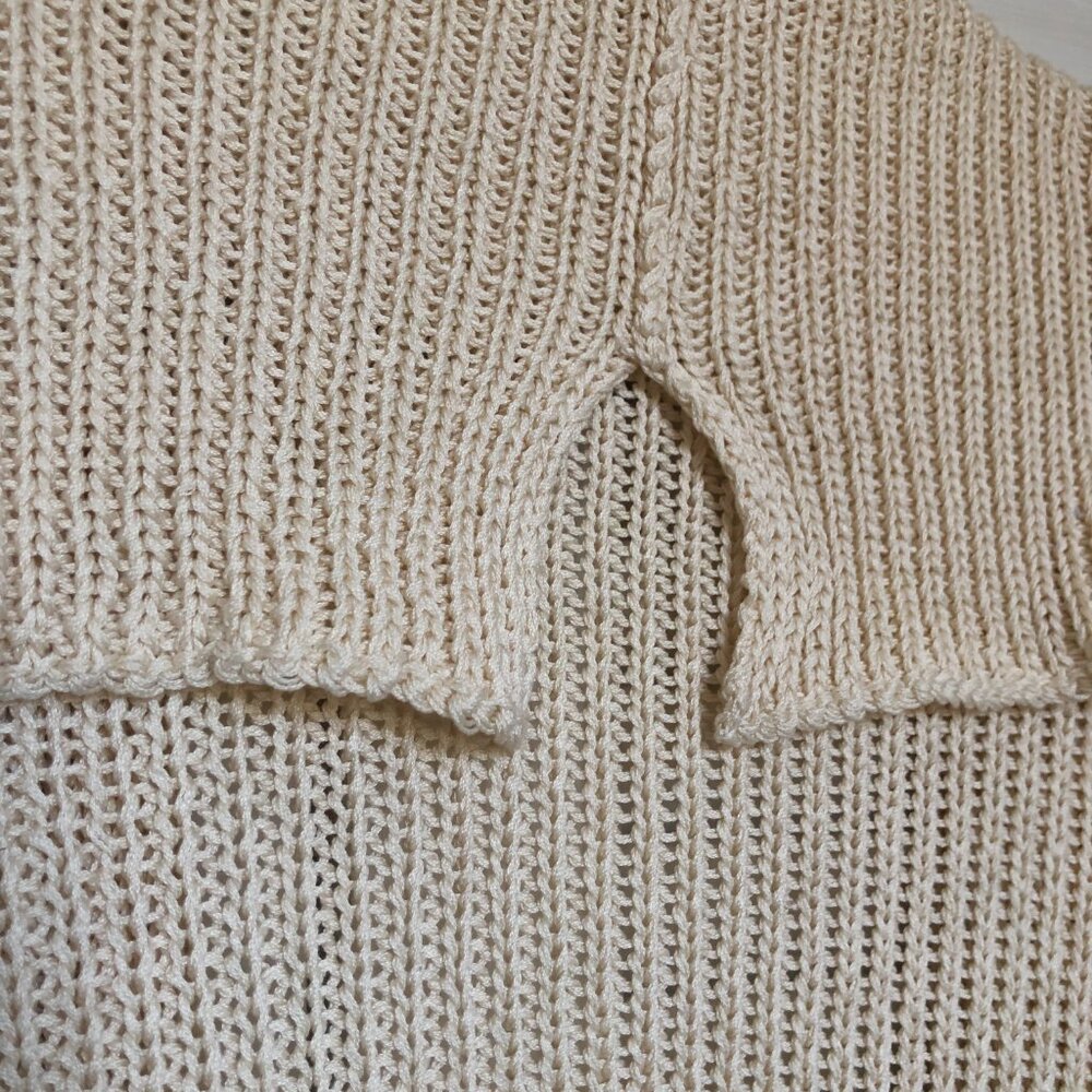 Peruvian Connection Cream Open Front Stitched Car… - image 7